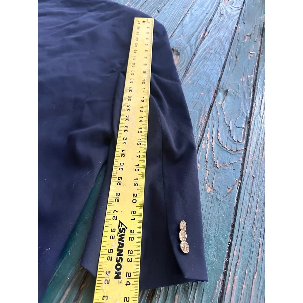 Joseph & Feiss Mens Navy Blue Blazer Gold Crest Buttons Two Button Jacket